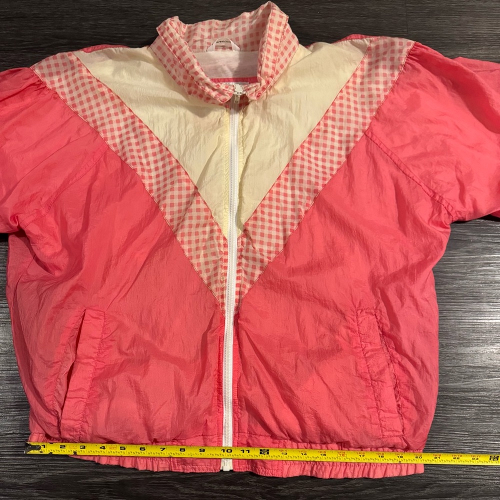 VTG 80s Windbreaker Color Block Jacket Womens LG Gitano Activewear Full Zip Pink - Picture 5 of 9